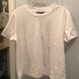 NWT Zara White Crop Tee